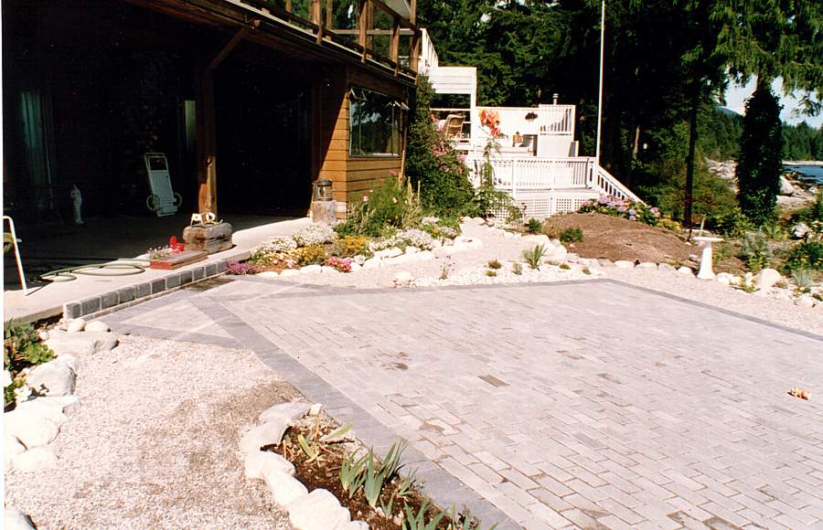 an after photo of a stone patio